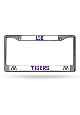 LSU Tigers Chrome License Plate Frame - Purple