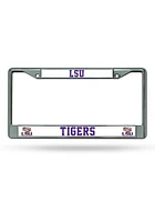 LSU Tigers Chrome License Plate Frame - Purple