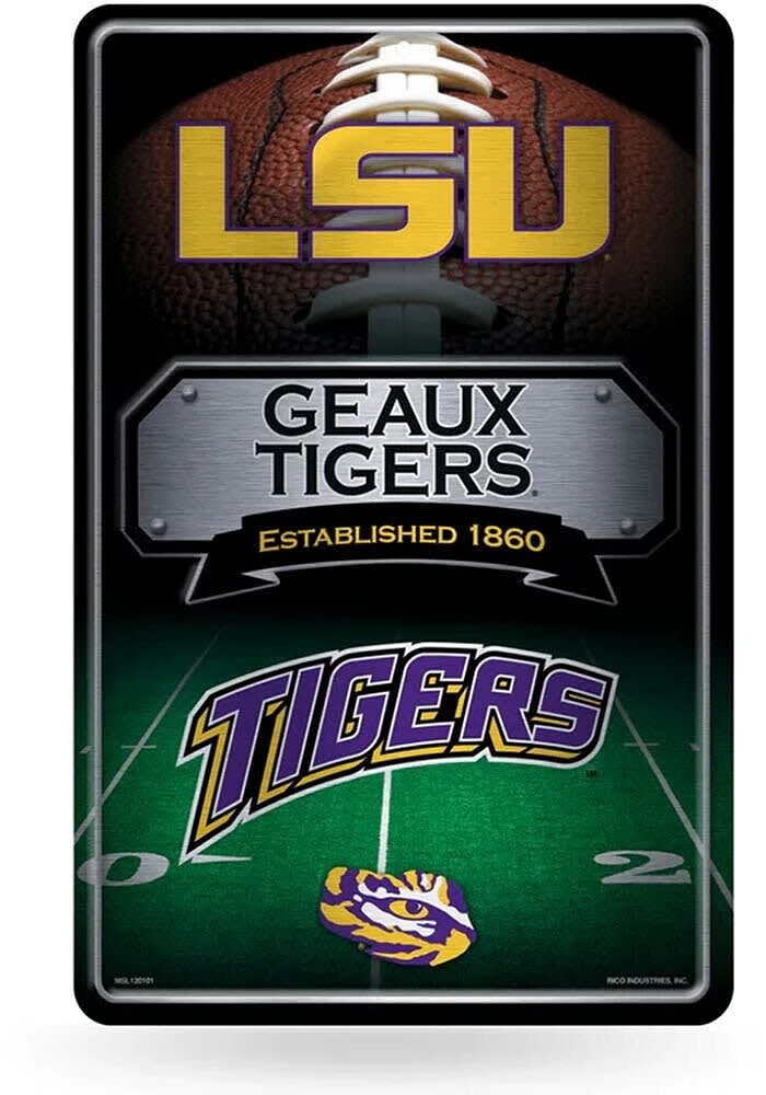 LSU Tigers Large Metal Sign