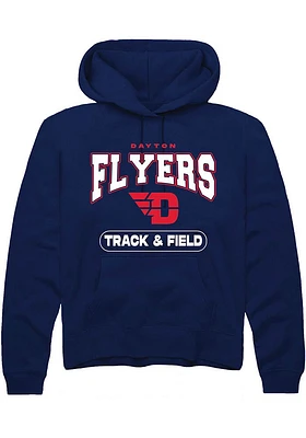 Rally Dayton Flyers Mens Navy Blue Track & Field Long Sleeve Hoodie