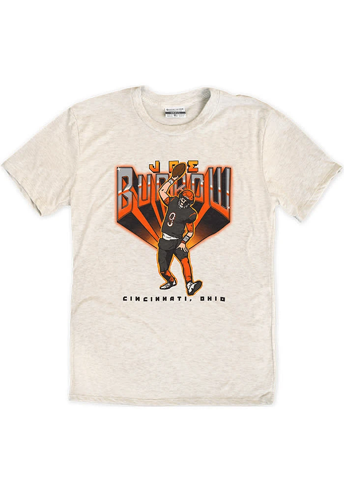 Joe Burrow Cincinnati Bengals Oatmeal Spike Short Sleeve Fashion Player T Shirt