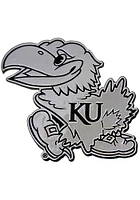 Kansas Jayhawks Chrome Design Car Emblem - Silver