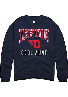 Rally Dayton Flyers Mens Navy Blue Cool Aunt Long Sleeve Crew Sweatshirt