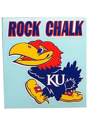 Kansas Jayhawks 4x5 Jayhawk logo Auto Decal - Blue