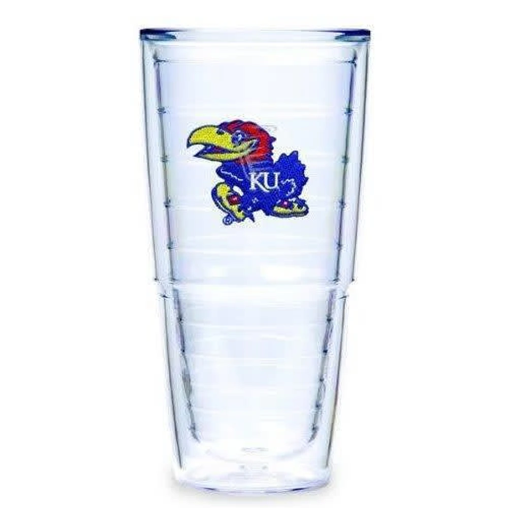 Kansas Jayhawks 24oz Lid Clear Tumbler