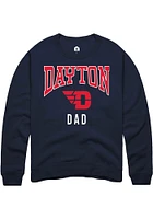 Rally Dayton Flyers Mens Navy Blue Dad Long Sleeve Crew Sweatshirt