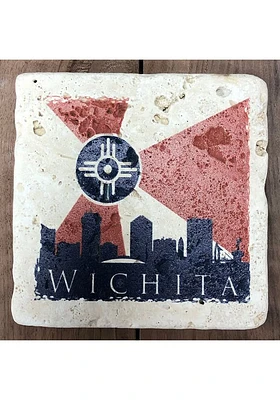 Wichita City Flag 4x4 Coaster - Red