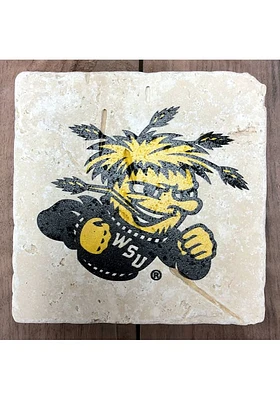 Wichita State Shockers Primary Logo 4x4 Coaster - Yellow