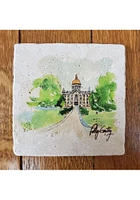 Notre Dame Fighting Irish Golden Dome Polly 4x4 Stone Coaster - White