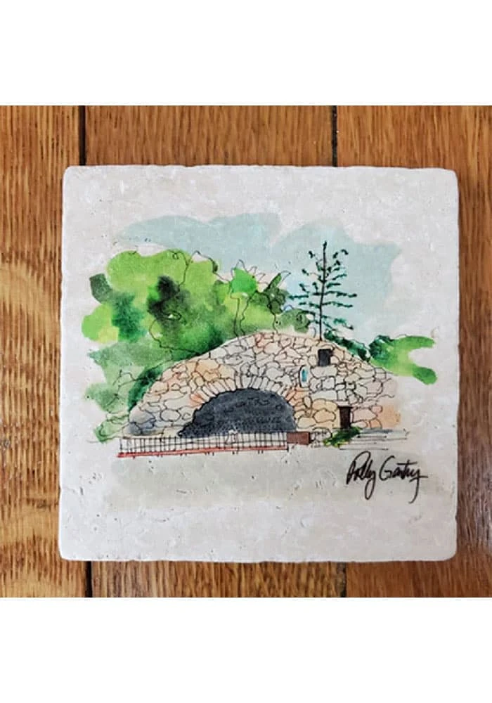 Notre Dame Fighting Irish Grotto Polly 4x4 Stone Coaster - White