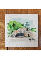 Notre Dame Fighting Irish Grotto Polly 4x4 Stone Coaster - White