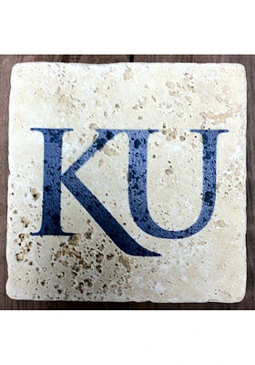Kansas Jayhawks Secondary Logo 4x4 Coaster - Blue