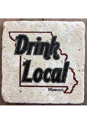 Missouri Drink Local 4x4 Coaster - Black