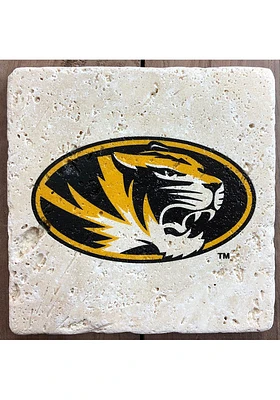 Missouri Tigers Primary Logo 4x4 Coaster - Gold