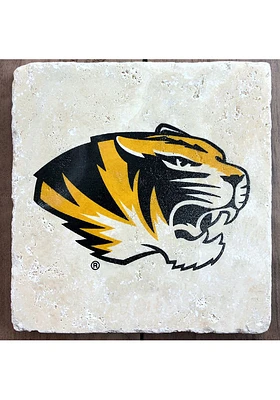 Missouri Tigers Tiger Head Alternate Logo 4x4 Coaster - Gold