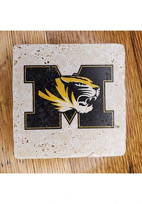 Missouri Tigers Secondary Logo 4x4 Coaster - Gold
