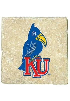 Kansas Jayhawks 1920 Logo 4x4 Coaster - Blue