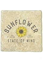 Kansas Sunflower State of Mind 4x4 Coaster - Black