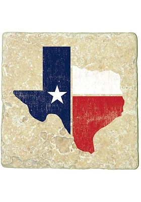 Texas State Shape Flag 4x4 Coaster - Blue