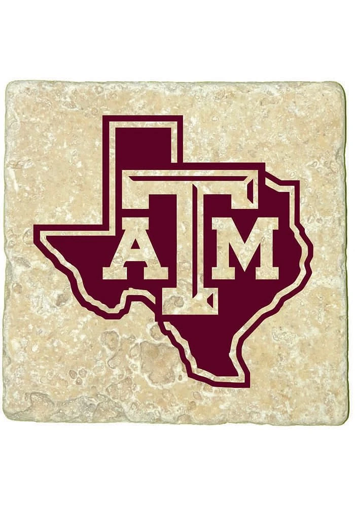 Texas A&M Aggies State of Texas 4x4 Coaster - Maroon