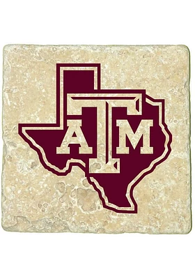 Texas A&M Aggies State of Texas 4x4 Coaster - Maroon