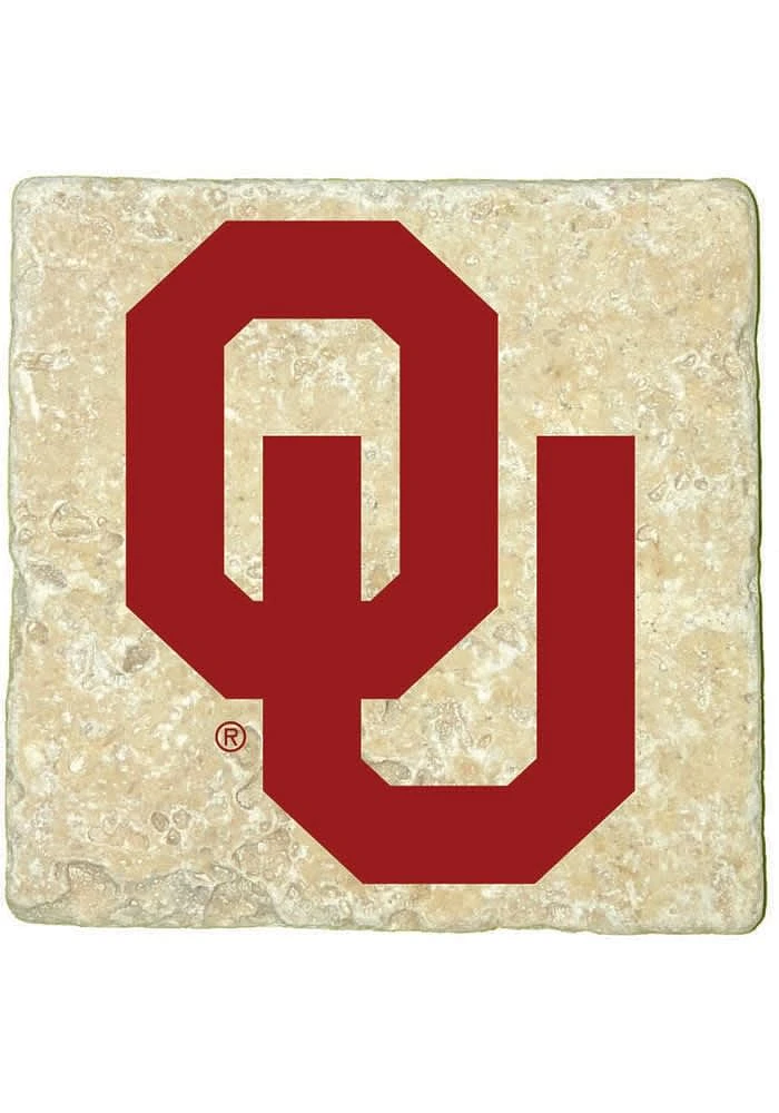 Oklahoma Sooners Logo 4x4 Coaster - Red