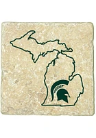 Michigan State Spartans State of Michigan 4x4 Coaster - Green
