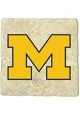 Michigan Wolverines Secondary Logo 4x4 Coaster - Gold
