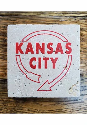Kansas City Auto Sign 4x4 Coaster - Red