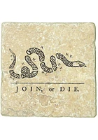 Philadelphia Join Or Die 4x4 Coaster - Black