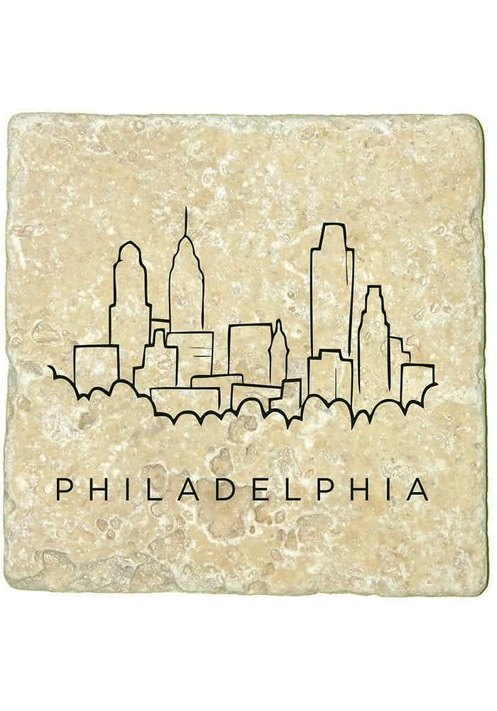 Philadelphia Skyline 4x4 Coaster - Black