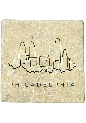 Philadelphia Skyline 4x4 Coaster - Black