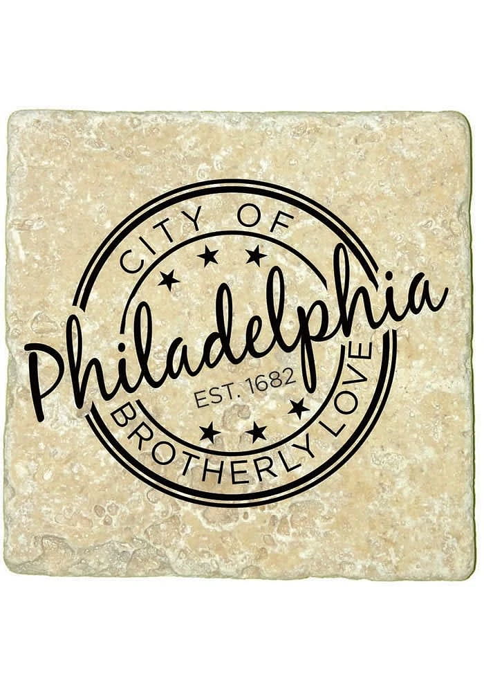 Philadelphia City Of Brotherly Love 4x4 Coaster - Black