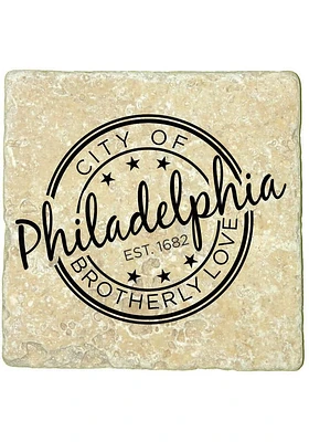 Philadelphia City Of Brotherly Love 4x4 Coaster - Black