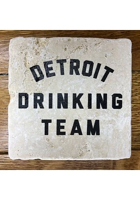 Detroit Detroit Drinking Team 4x4 Coaster - Black