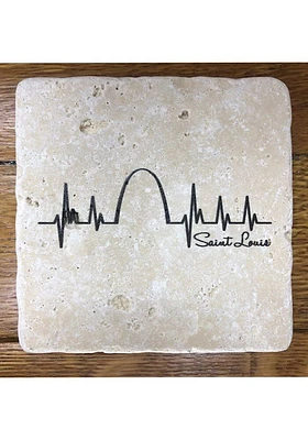St Louis STL Heartbeat 4x4 Coaster - Black