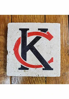 Kansas City KC Monogram 4x4 Coaster - Red