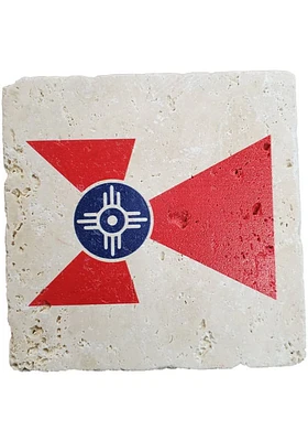 Wichita Wichita Flag 2020 4x4 Coaster - Black