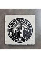 Kansas City Brew Stamp 4x4 Coaster - Black