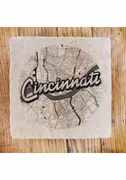 Cincinnati Wordmark Script Map Coaster