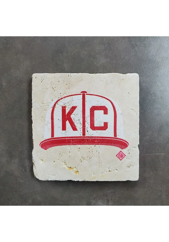 Kansas City Monarchs KC Monarchs cap 4x4 coaster Coaster - Red