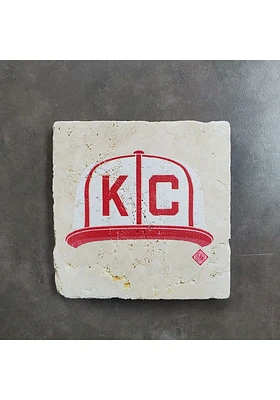 Kansas City Monarchs KC Monarchs cap 4x4 coaster Coaster - Red