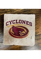 Iowa State Cyclones Mascot Head 4x4 Coaster - Red
