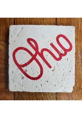 Ohio State Buckeyes Ohio Script 4x4 Coaster - Red