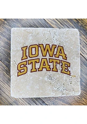 Iowa State Cyclones Stacked Text 4x4 Coaster - Red