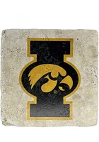 Iowa Hawkeyes I Logo 4x4 Coaster - Black