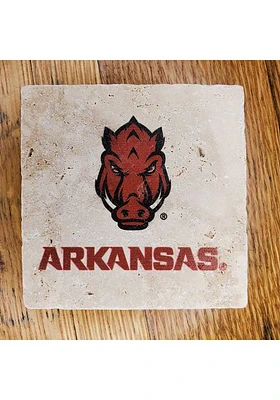 Arkansas Razorbacks Secondary Logo 4x4 Stone Coaster - Red