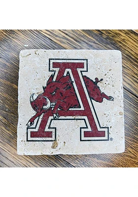 Arkansas Razorbacks Razorback thru A 4x4 Stone Coaster - Red