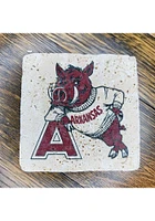 Arkansas Razorbacks Razorback Leaning on A 4x4 Stone Coaster - Red