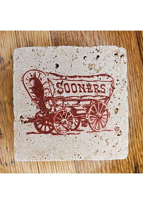Oklahoma Sooners Sooners Wagon 4x4 Stone Coaster - Red